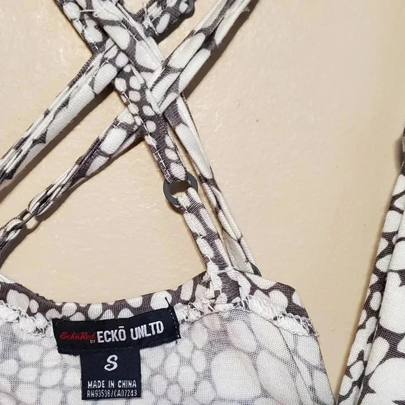 Ecko Red by Ecko Unltd Women's Size Small Dress Gray White Spaghetti Strap - Picture 4 of 8